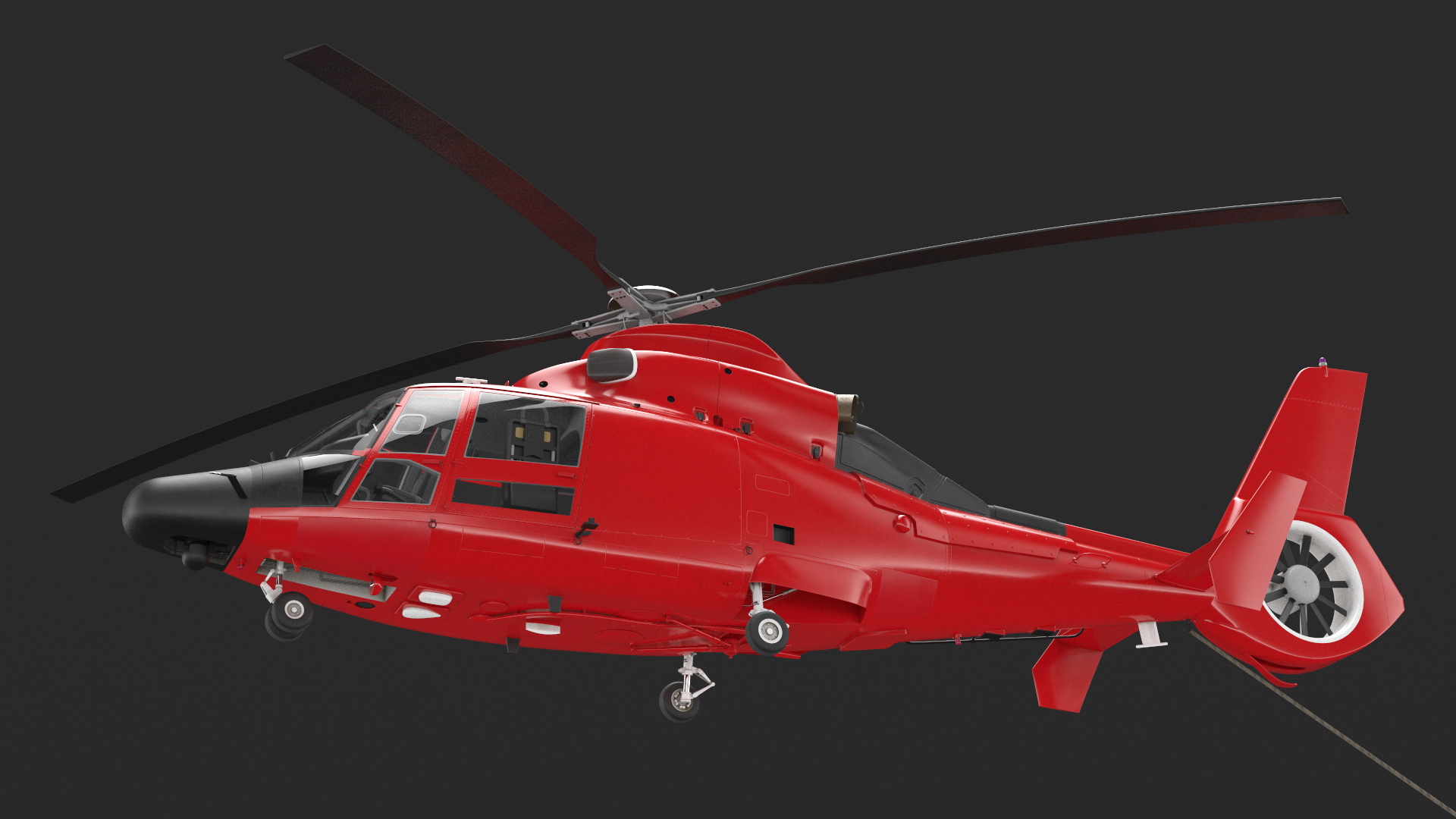 Black Huge Aerial Mockup Banner with Helicopter 3D