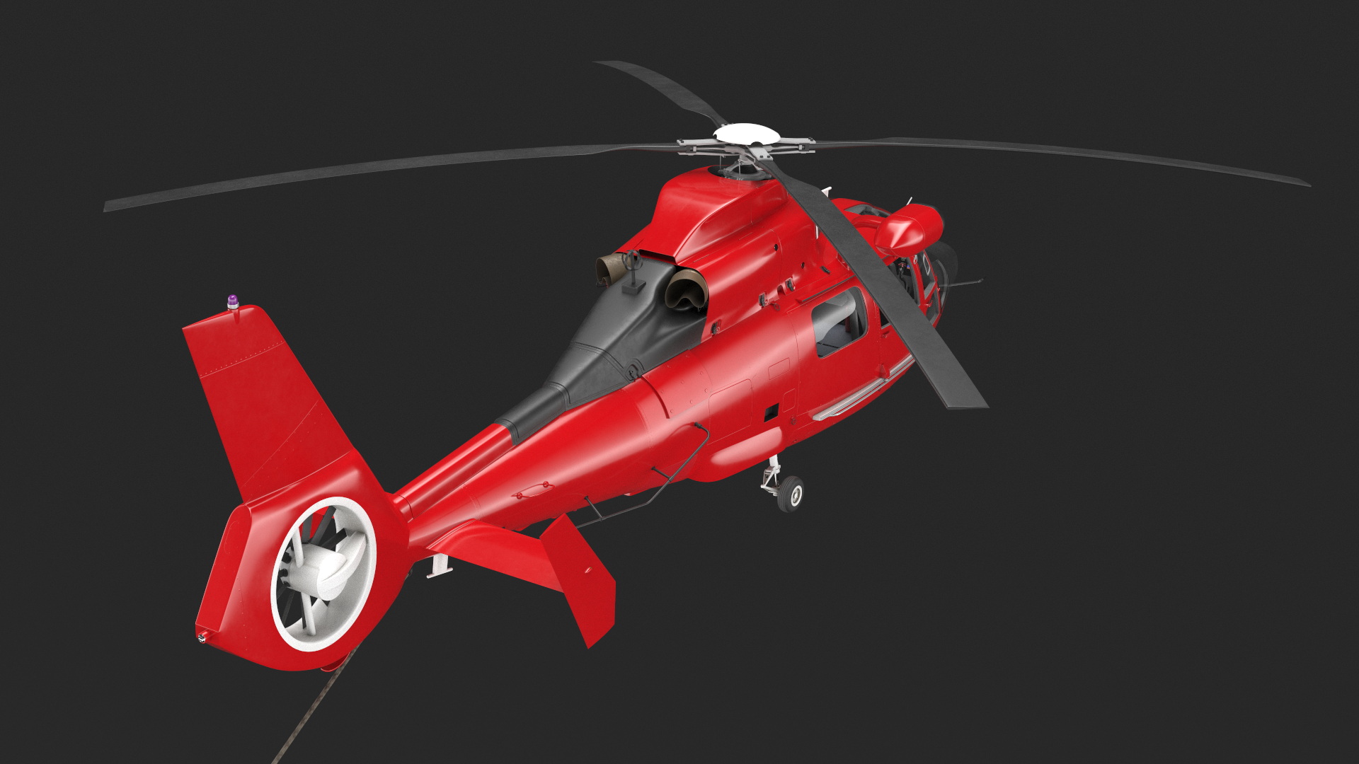 Black Huge Aerial Mockup Banner with Helicopter 3D