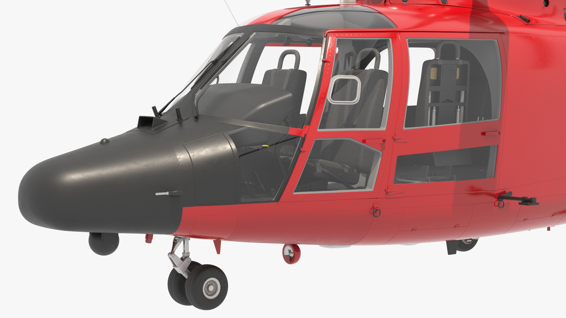 Black Huge Aerial Mockup Banner with Helicopter 3D