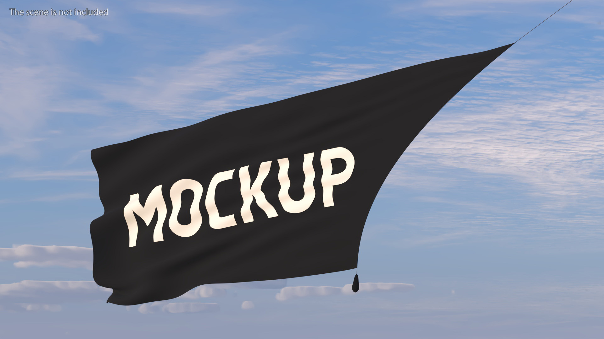 Black Huge Aerial Mockup Banner with Helicopter 3D