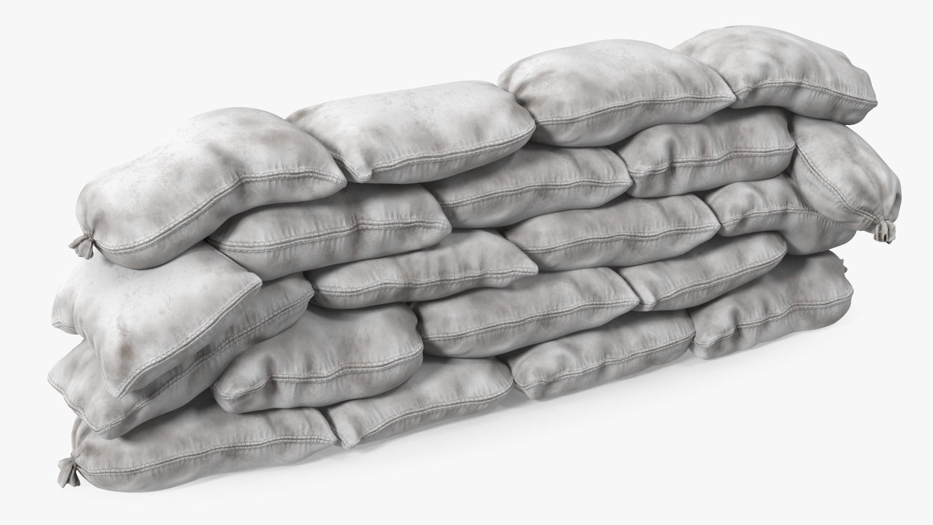 Polypropylene Sandbag Barricade Dirty 3D