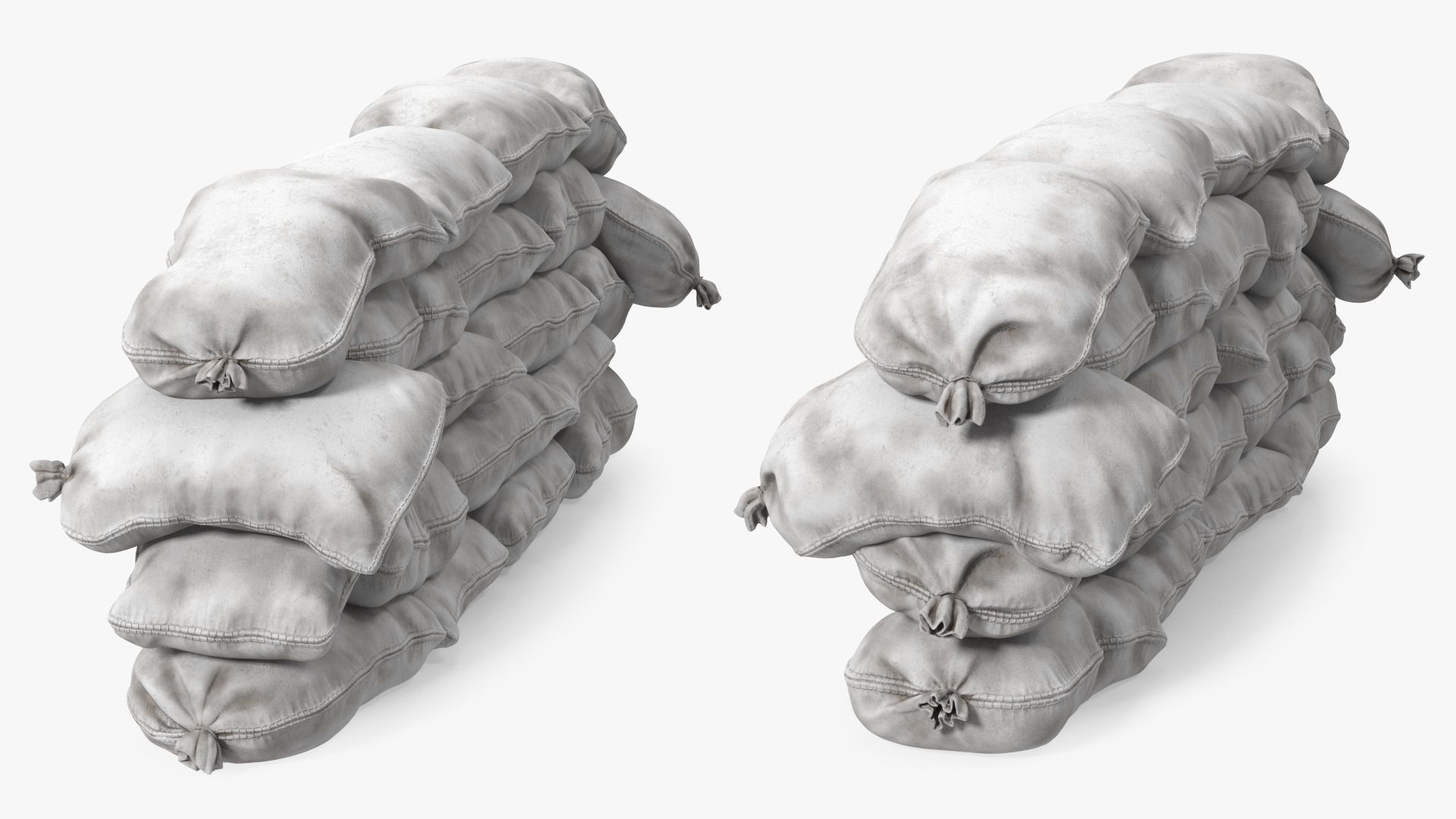 Polypropylene Sandbag Barricade Dirty 3D