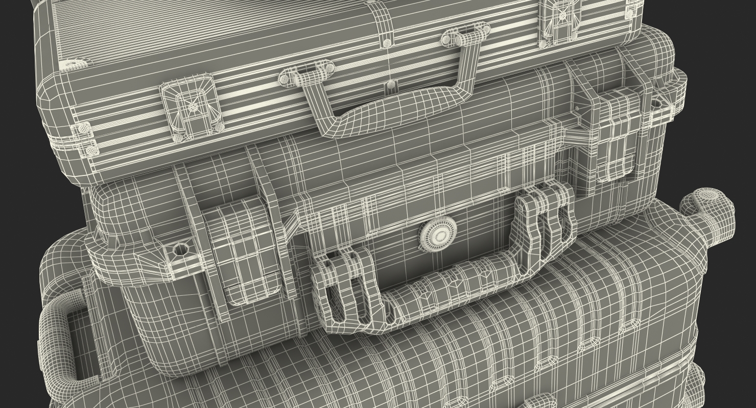 3D Baggage with Airport Luggage Trolley