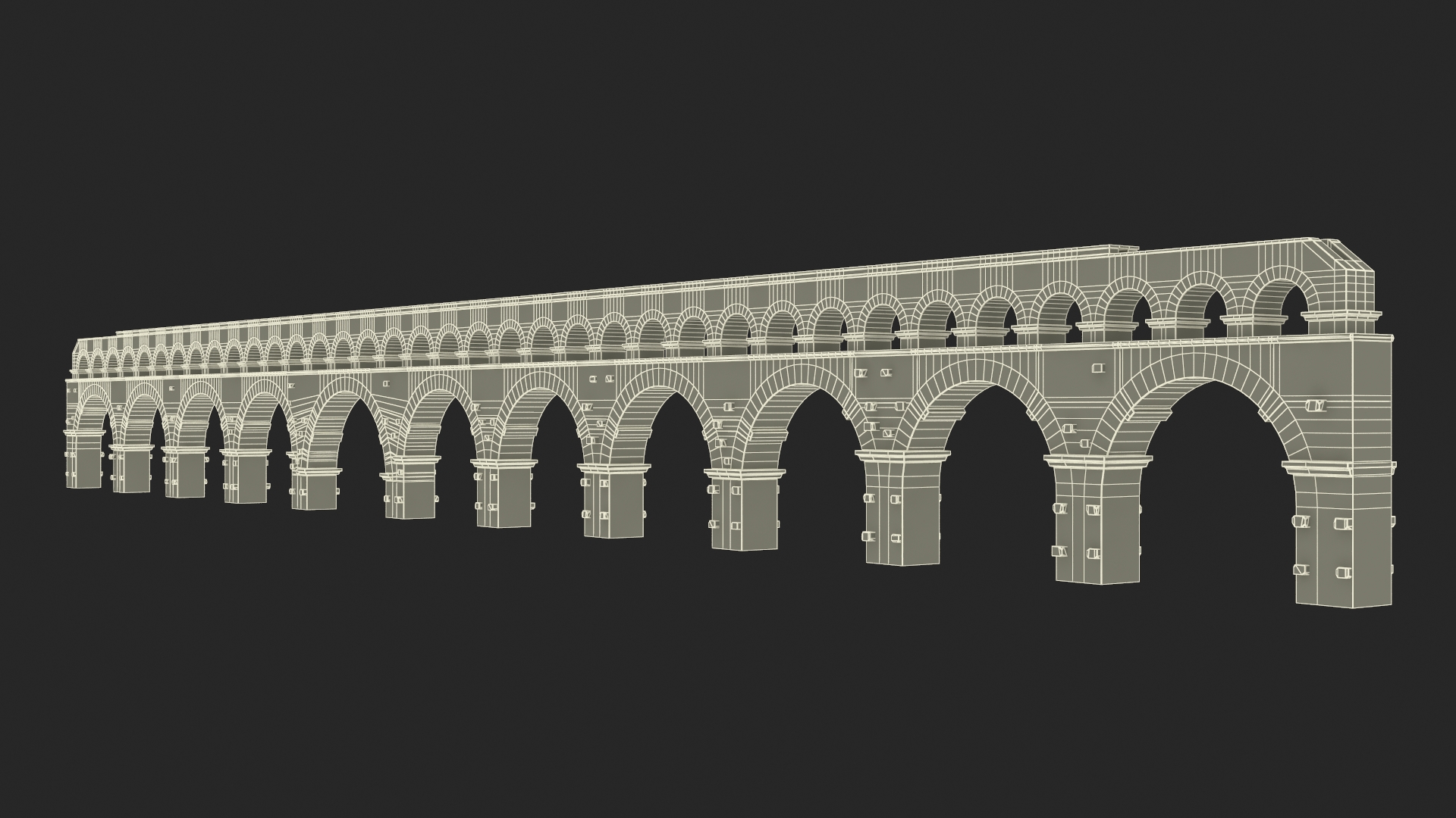 3D model Single Tier Aqueduct