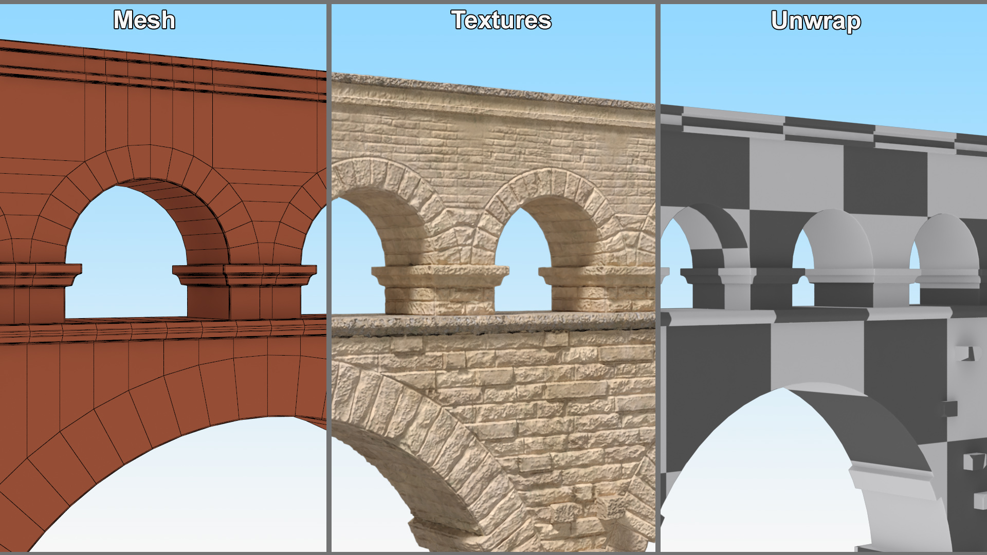 3D model Single Tier Aqueduct