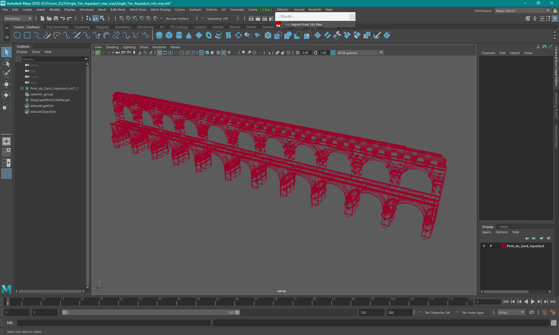 3D model Single Tier Aqueduct