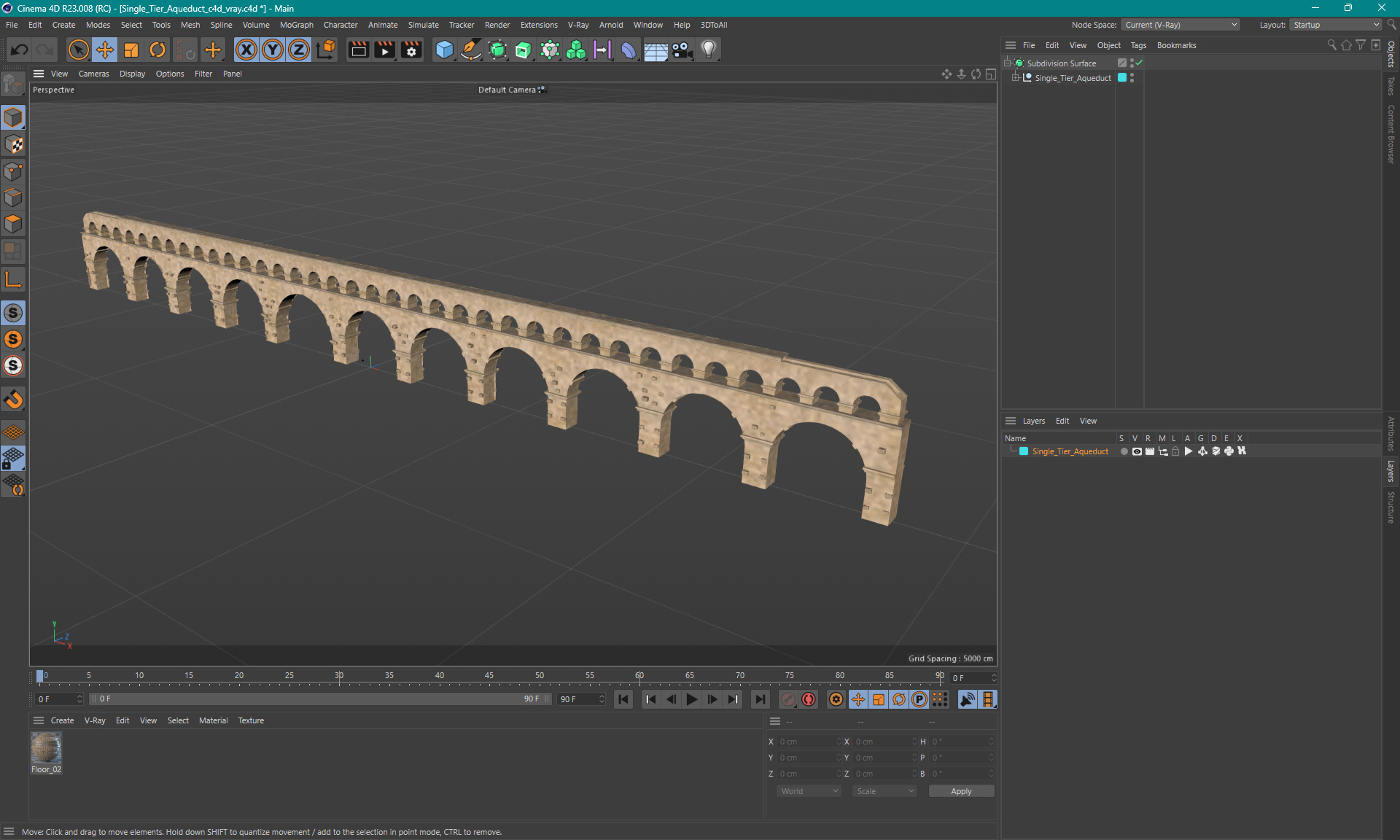 3D model Single Tier Aqueduct