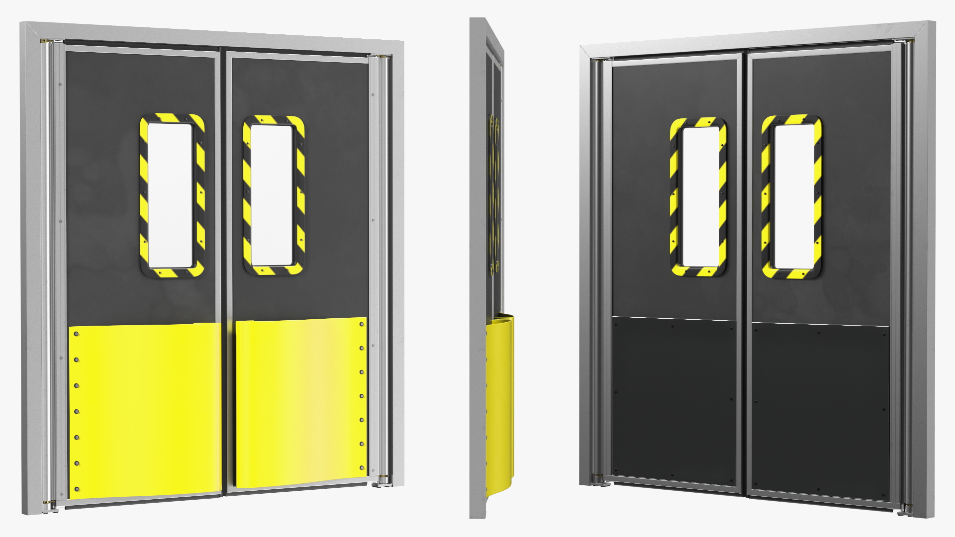 Yellow Swinging Doors for Supermarket 3D