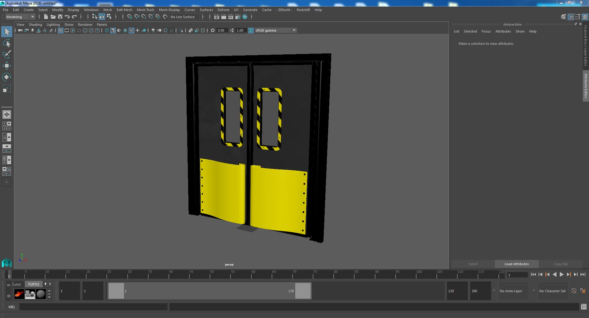 Yellow Swinging Doors for Supermarket 3D