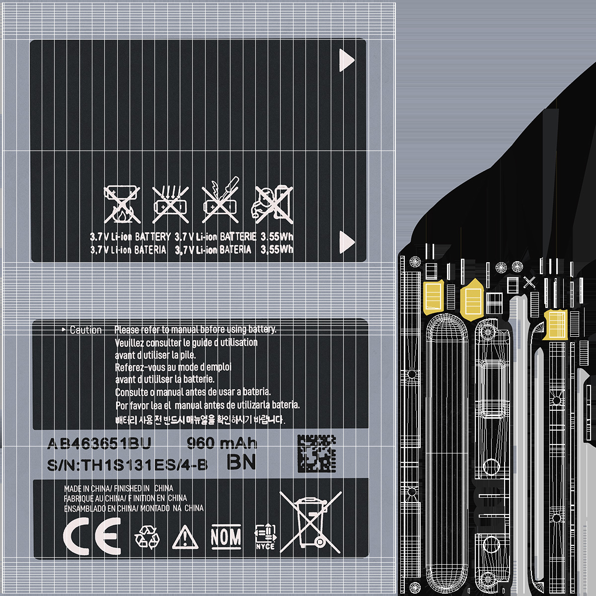 3D model Smartphone Li Ion Battery