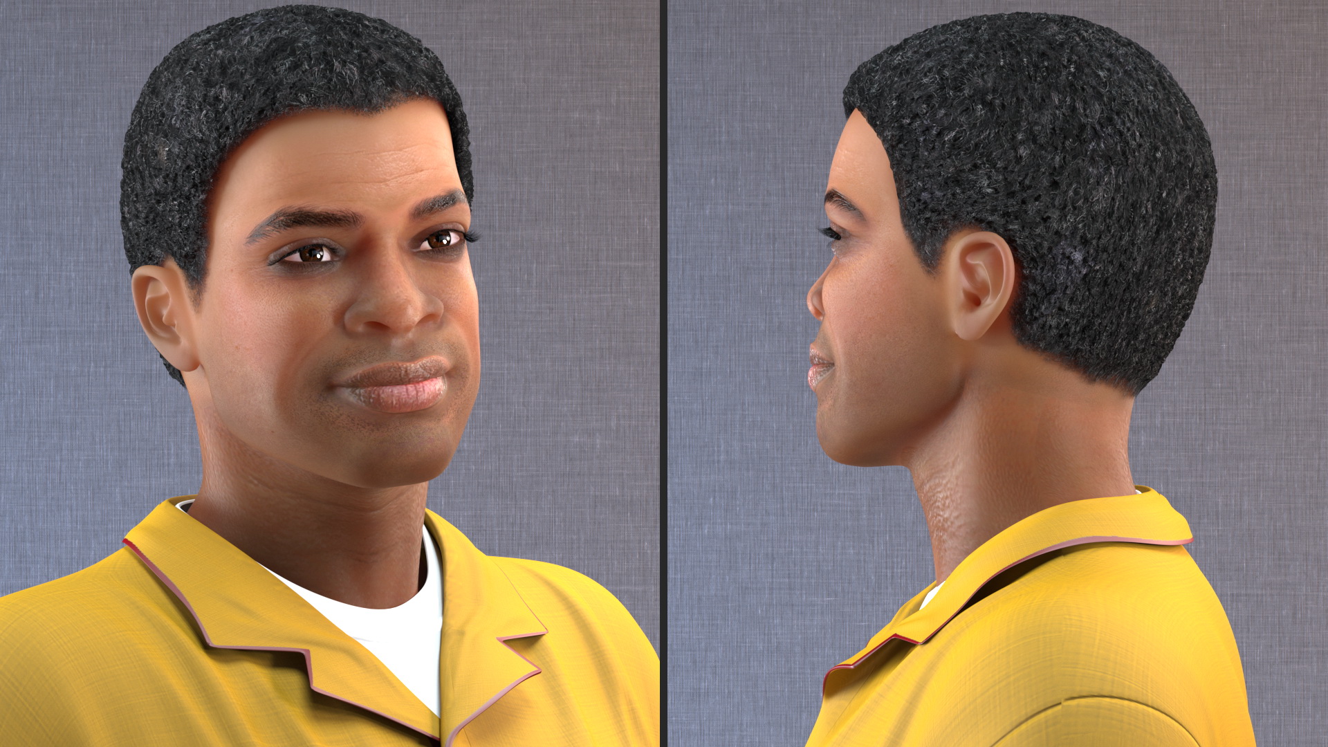 3D model Light Skin Black Man Locksmith