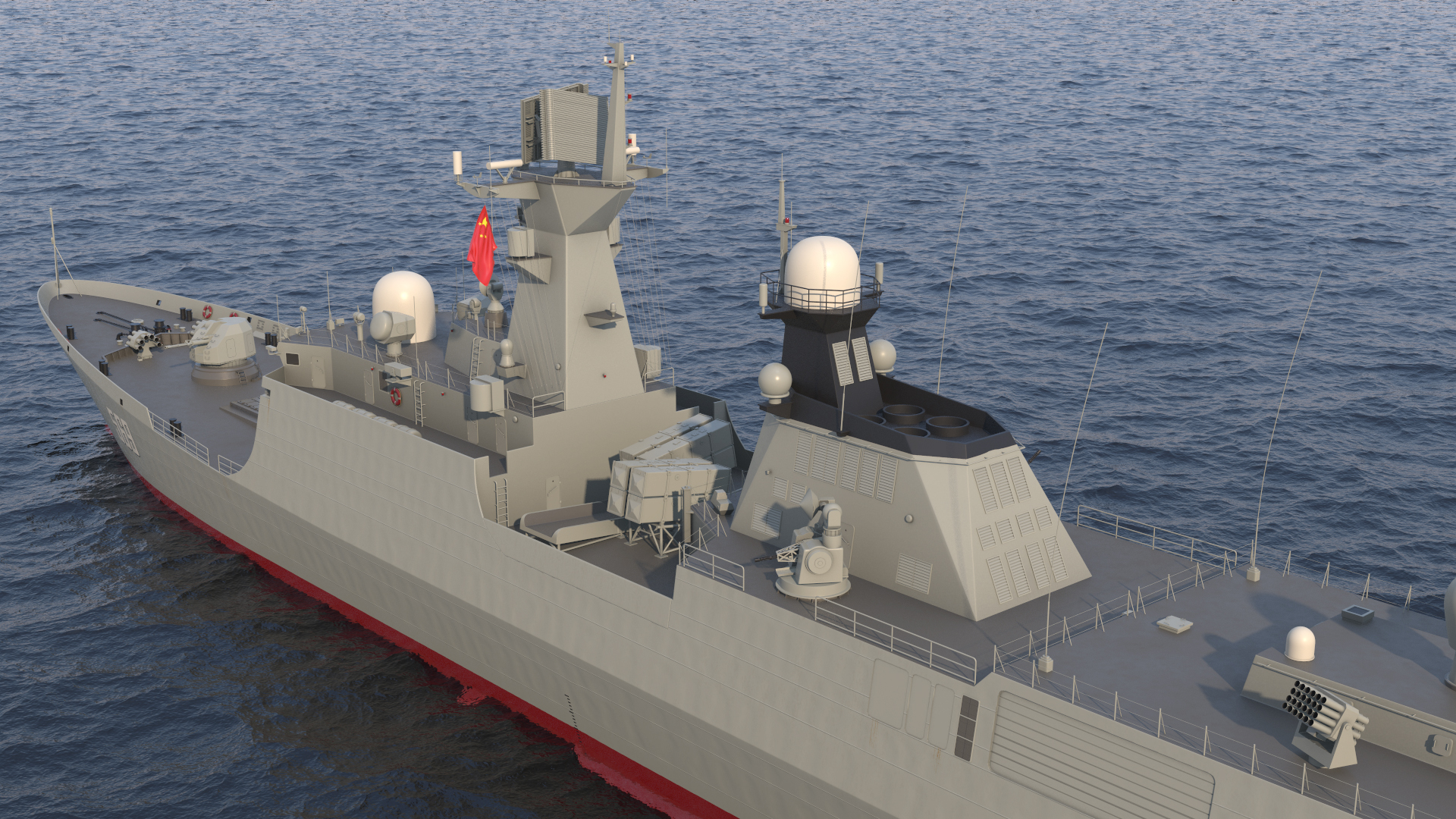 Type 054A Frigate Rigged 3D model