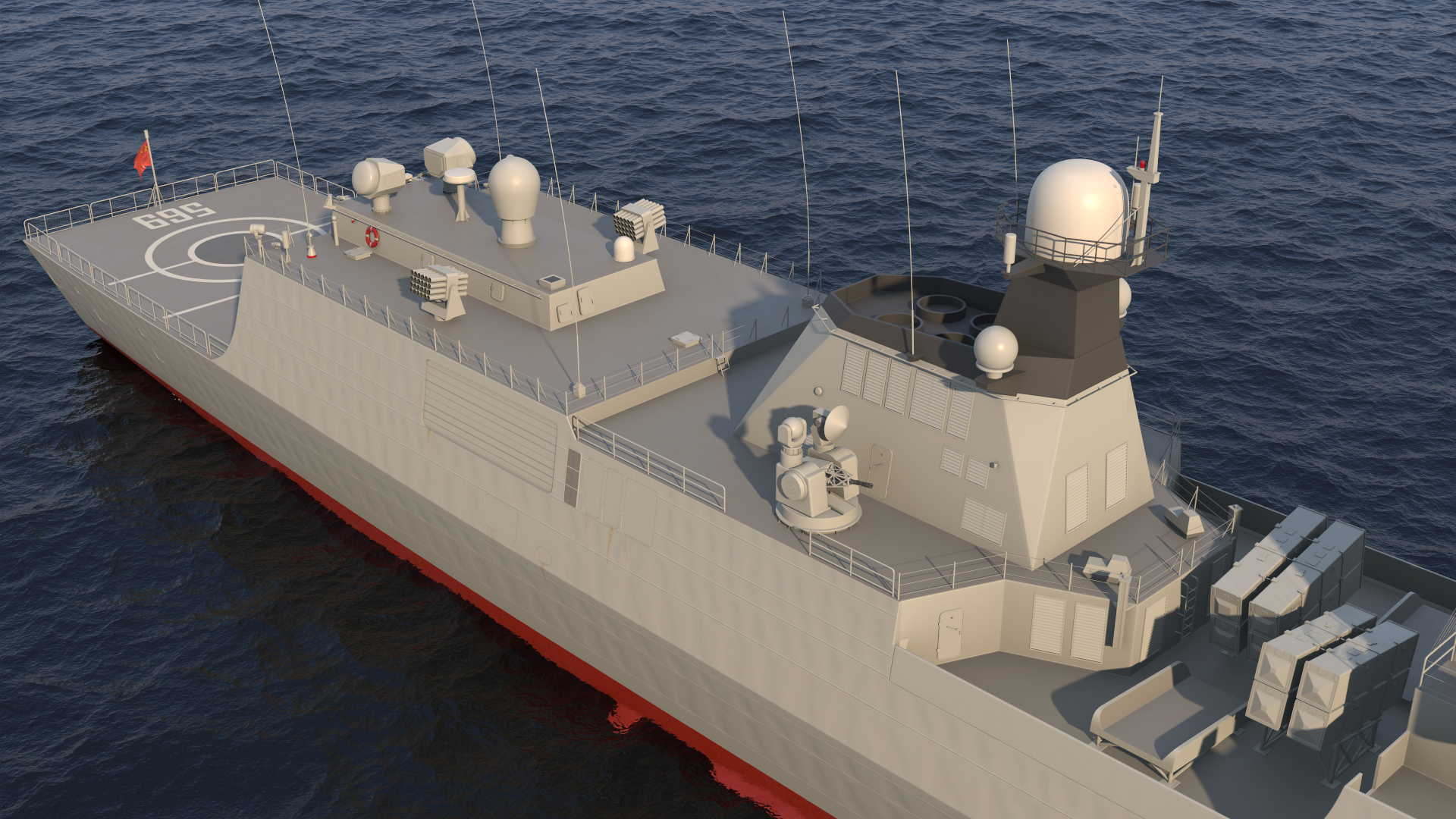 Type 054A Frigate Rigged 3D model