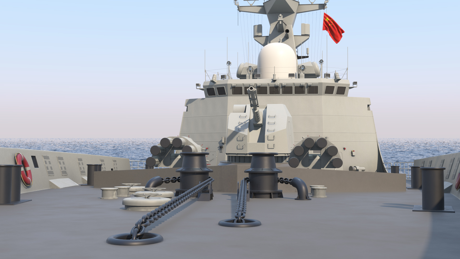 Type 054A Frigate Rigged 3D model