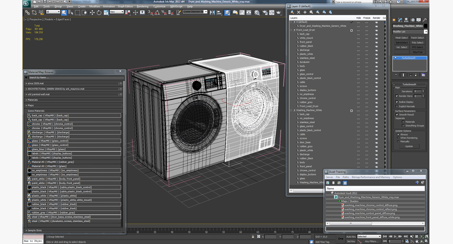 Dryer and Washing Machine Generic White 3D model