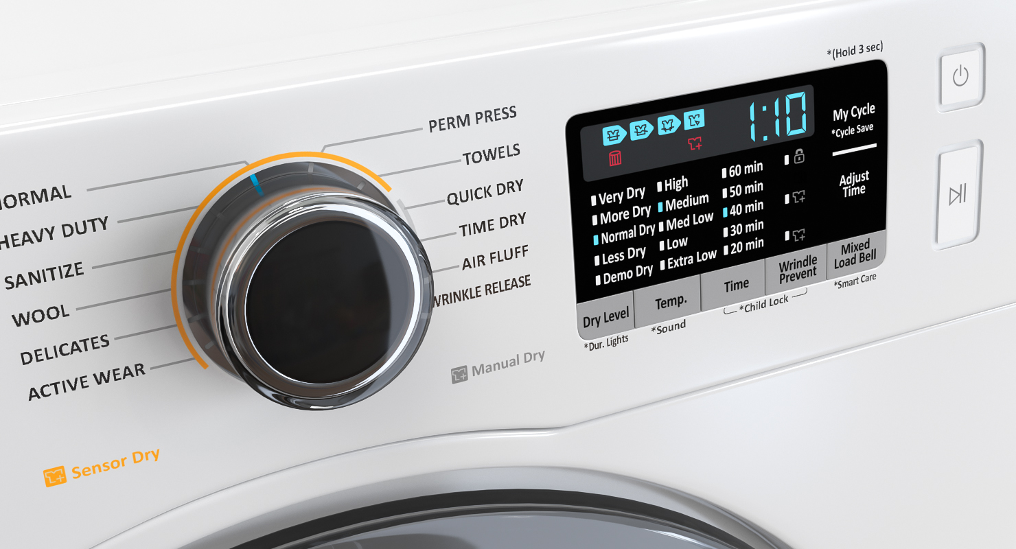 Dryer and Washing Machine Generic White 3D model