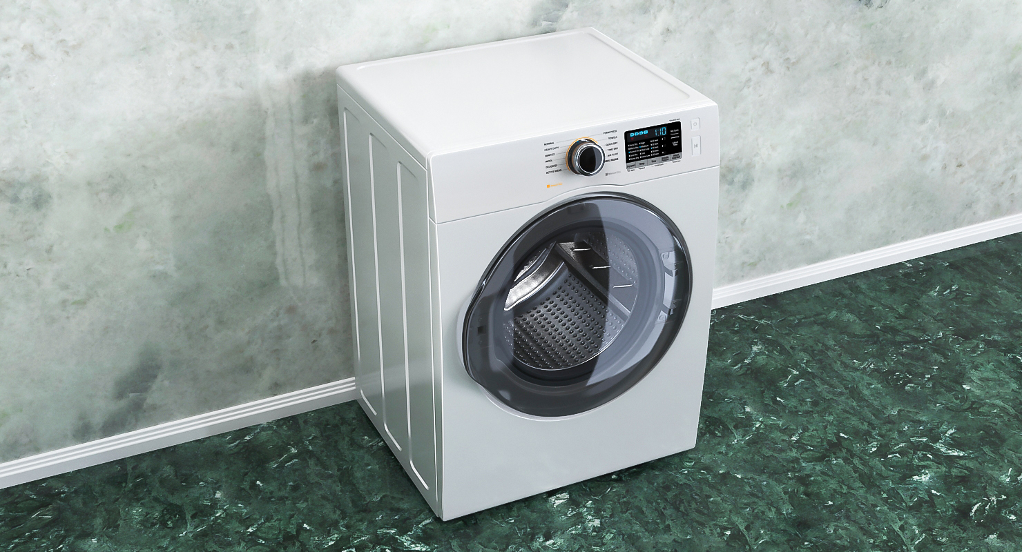 Dryer and Washing Machine Generic White 3D model