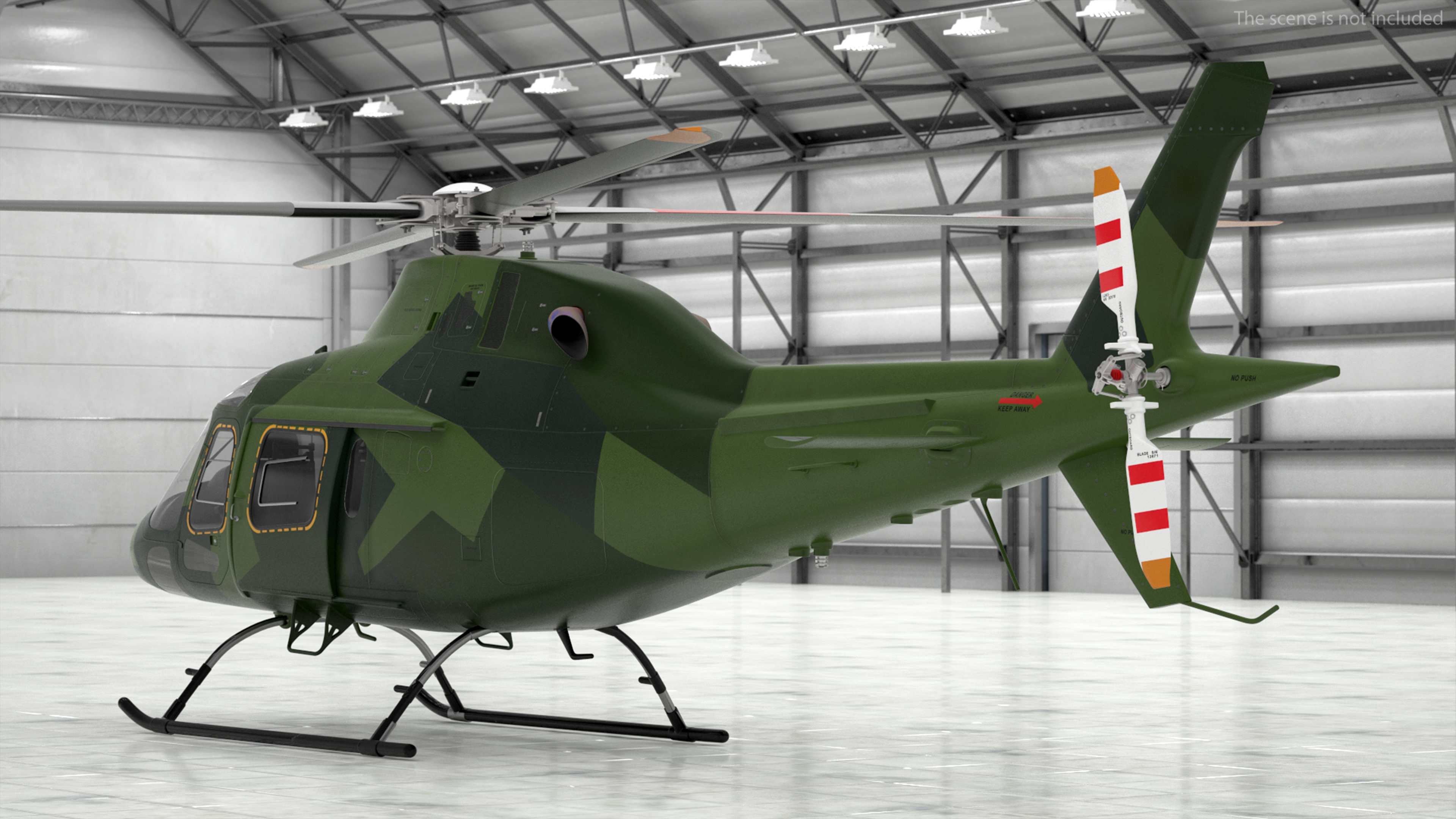 3D Army Helicopter AgustaWestland AW119 Rigged model