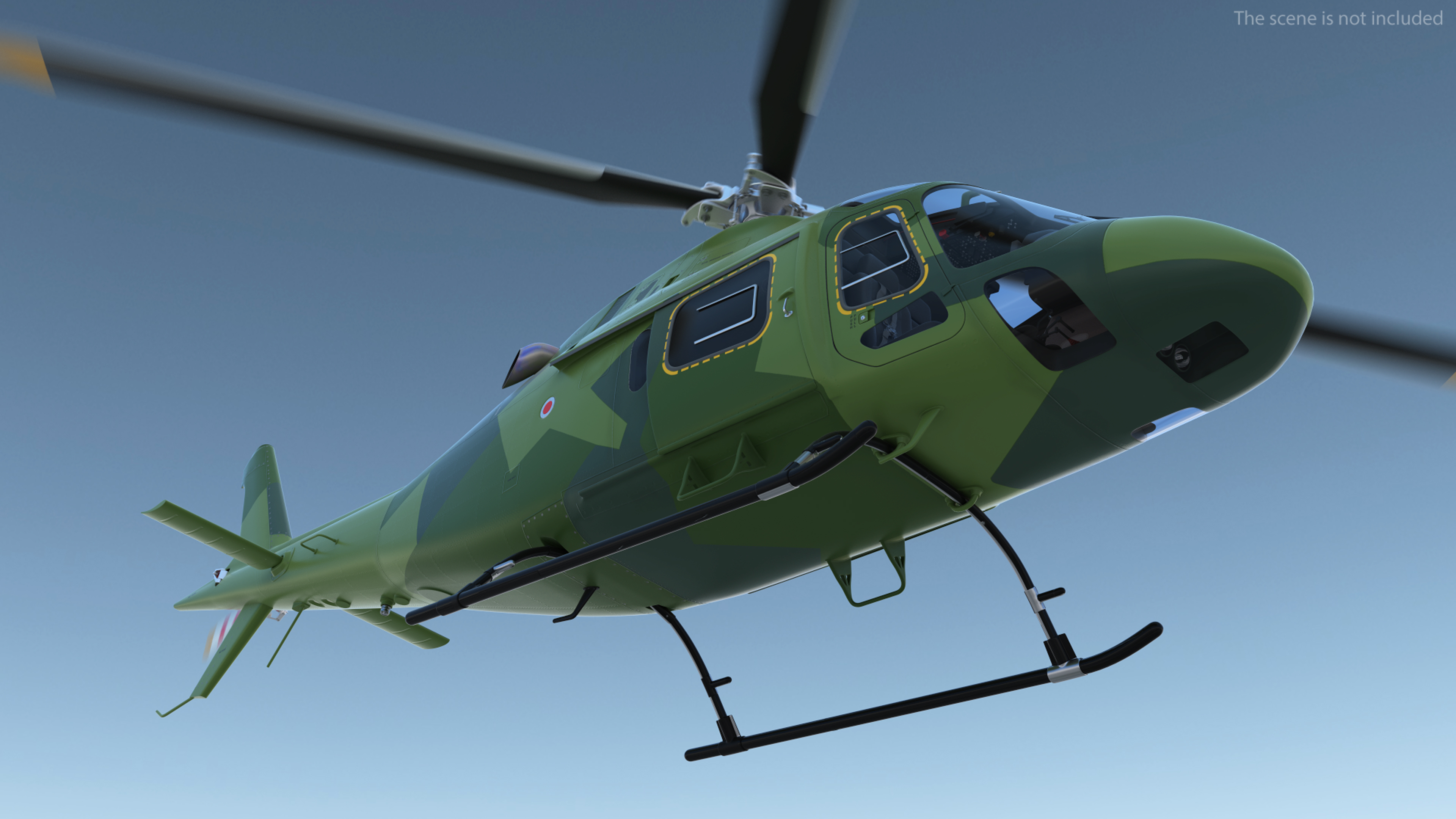 3D Army Helicopter AgustaWestland AW119 Rigged model