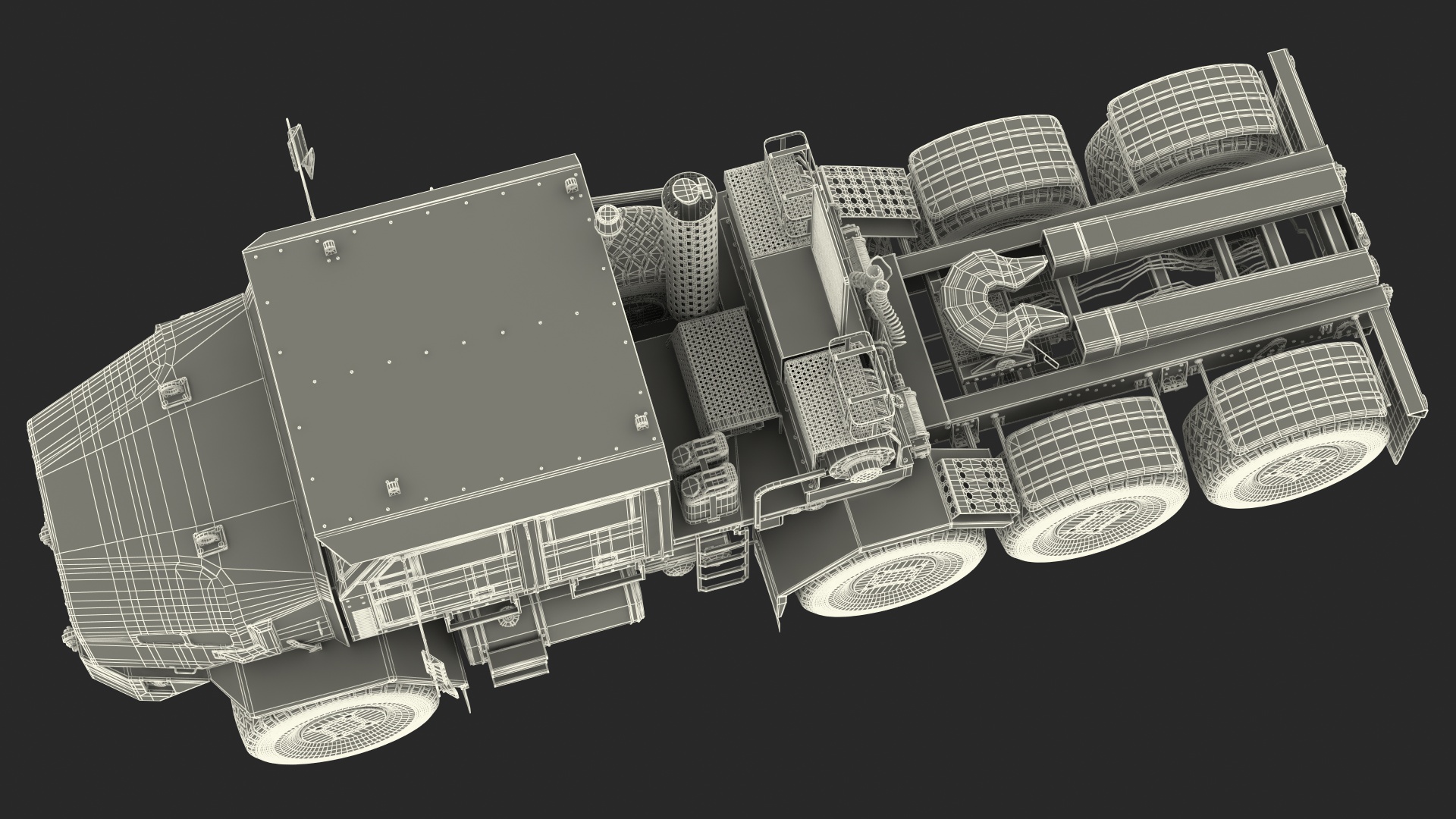 3D Tank Transporter for Military Rigged