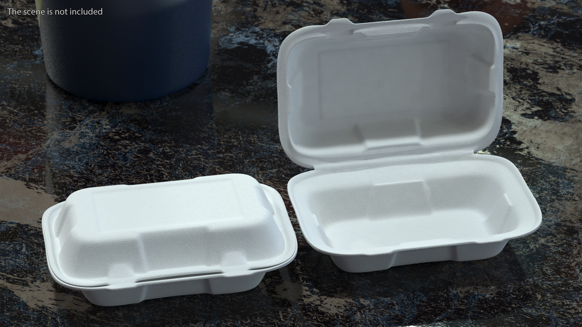 3D model Rectangular Food Container Set