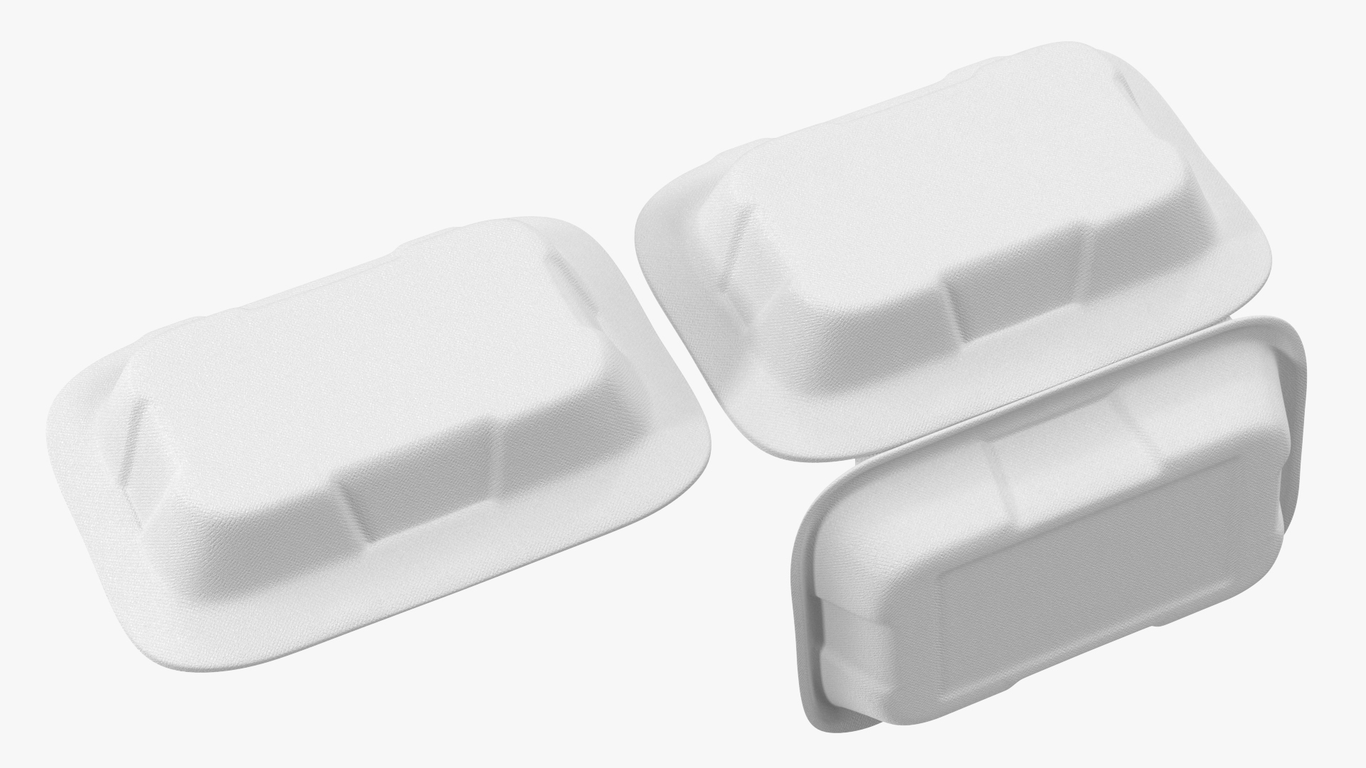 3D model Rectangular Food Container Set