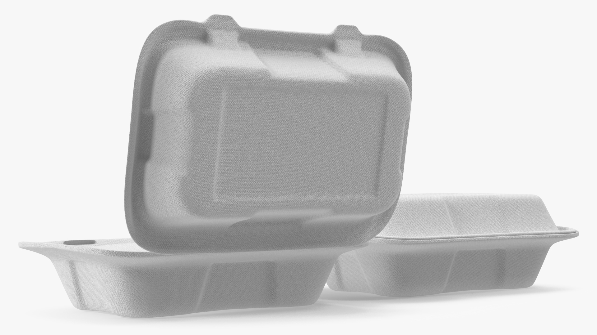 3D model Rectangular Food Container Set