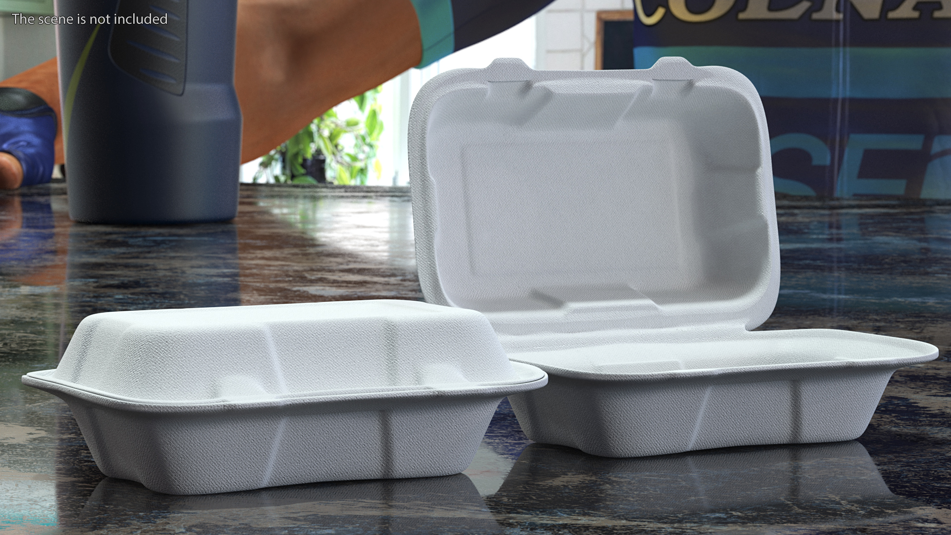 3D model Rectangular Food Container Set