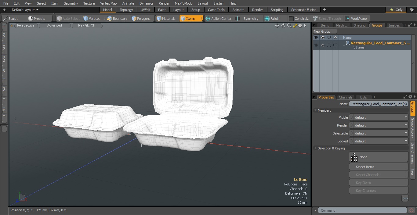 3D model Rectangular Food Container Set