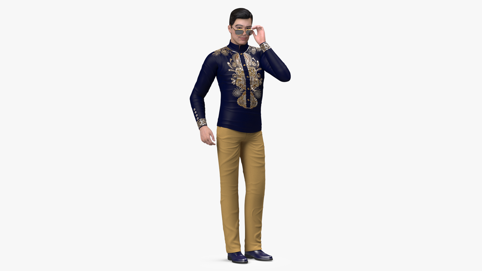 3D Asian Man Fashionable Style Standing Pose