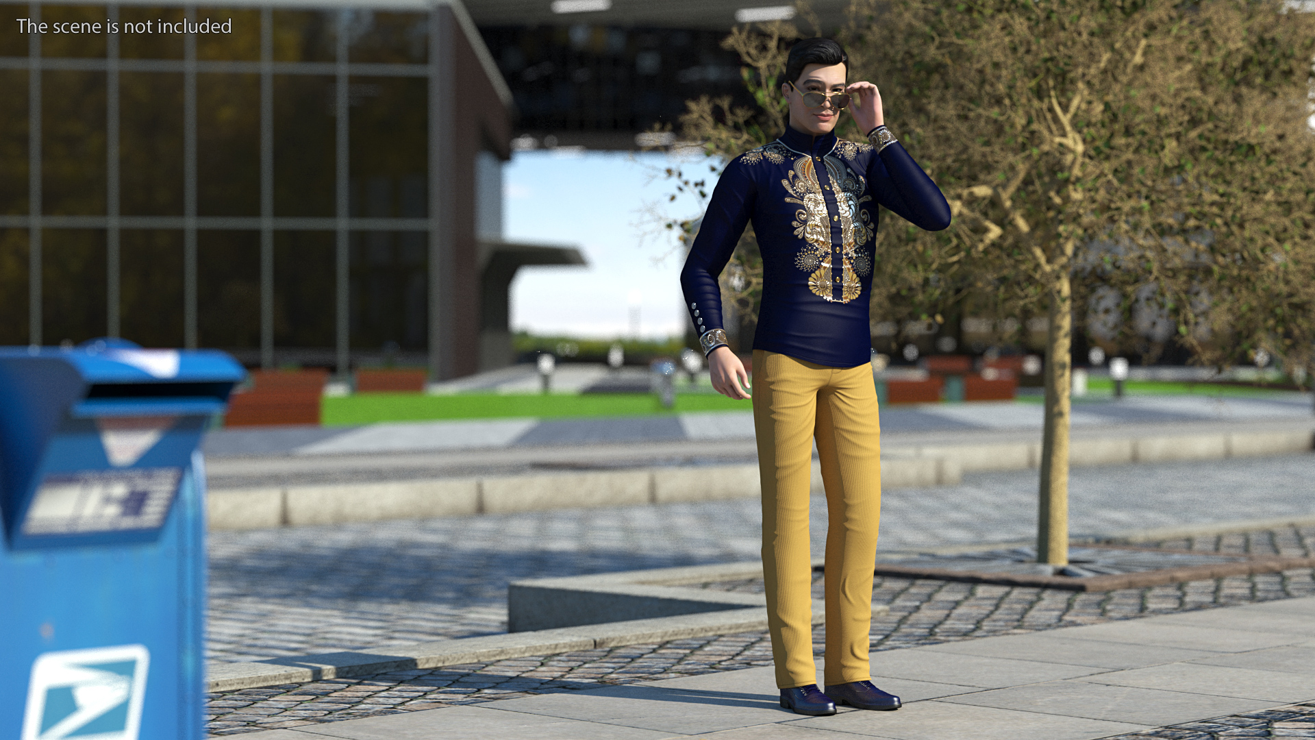 3D Asian Man Fashionable Style Standing Pose