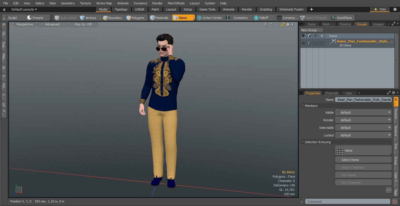 3D Asian Man Fashionable Style Standing Pose