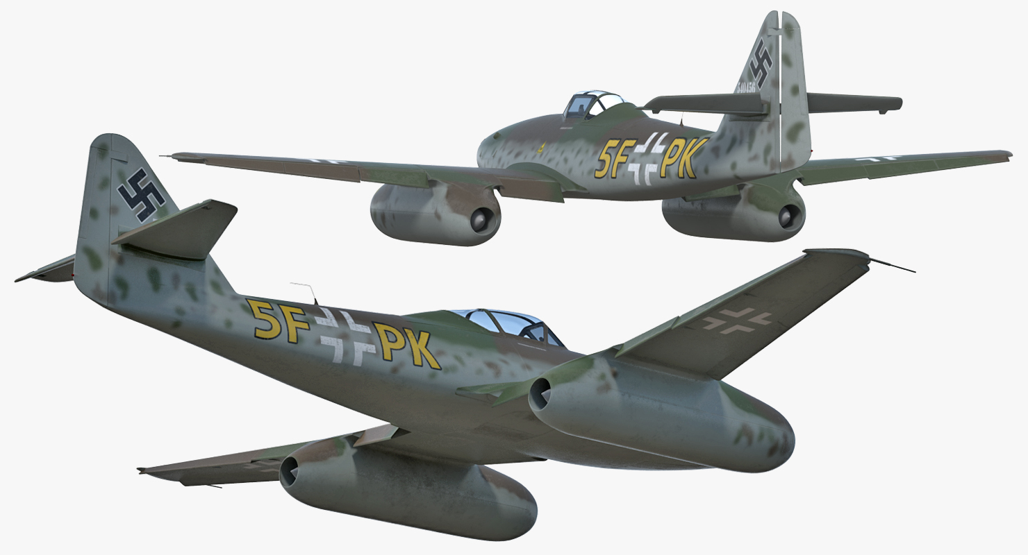 3D Fighter Aircraft Messerschmitt Me 262 Schwalbe Rigged model