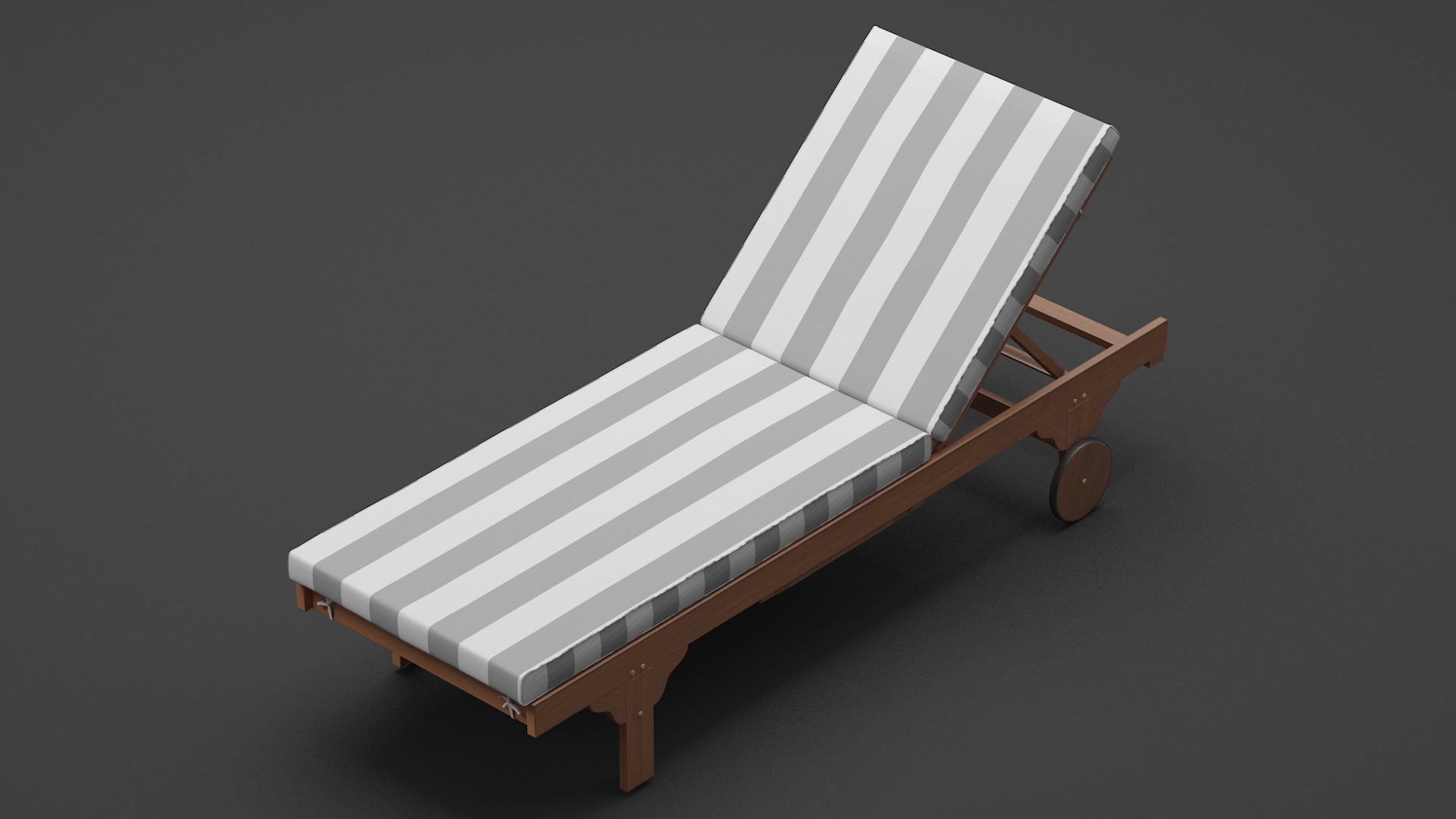 Outdoor Patio Fabric Chair with Gray Stripes 3D model