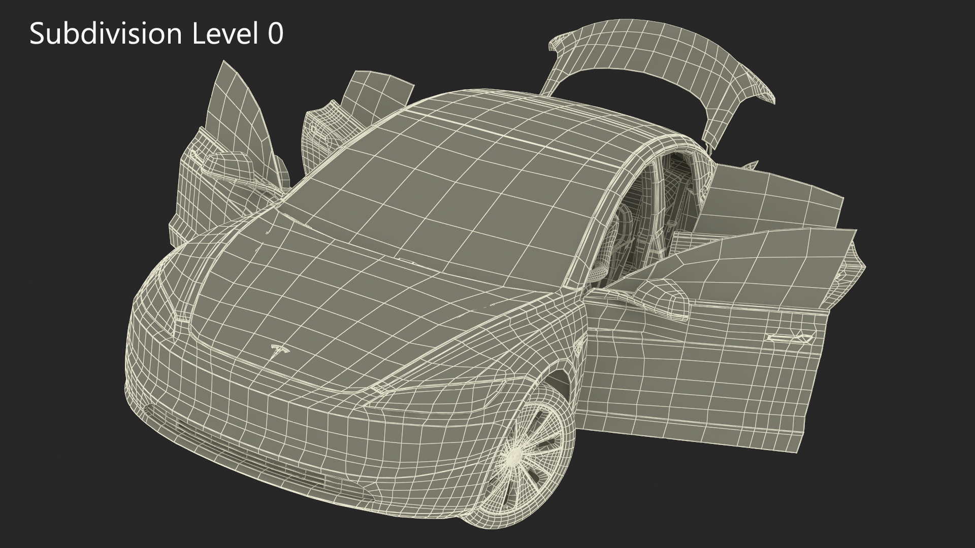 Tesla Model 3 2024 with Tesla Bot Rigged for Maya 3D model