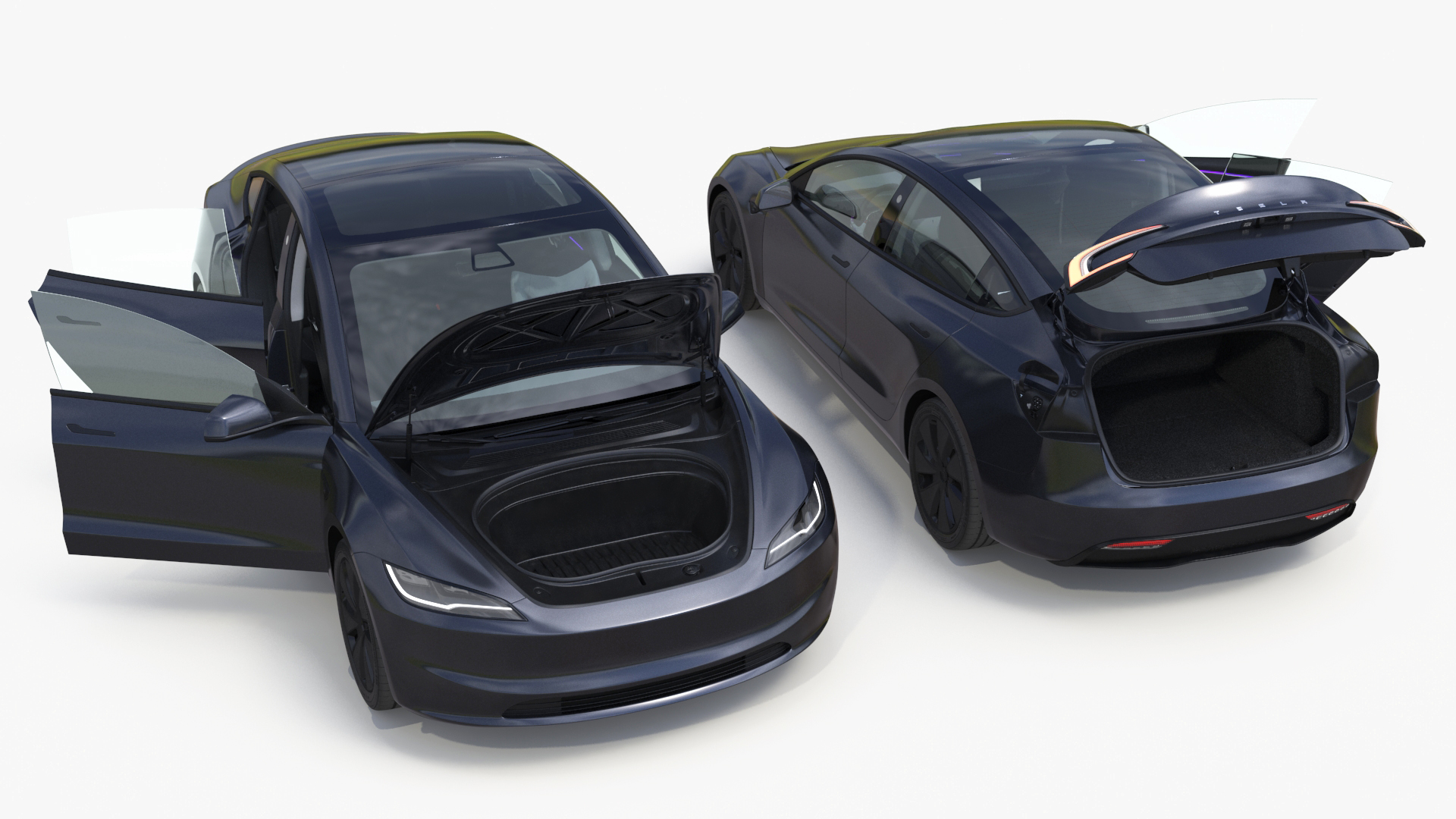 Tesla Model 3 2024 with Tesla Bot Rigged for Maya 3D model