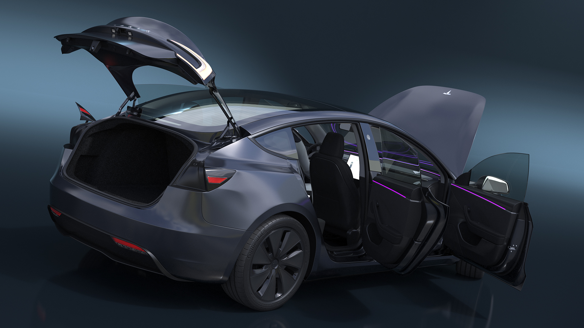 Tesla Model 3 2024 with Tesla Bot Rigged for Maya 3D model