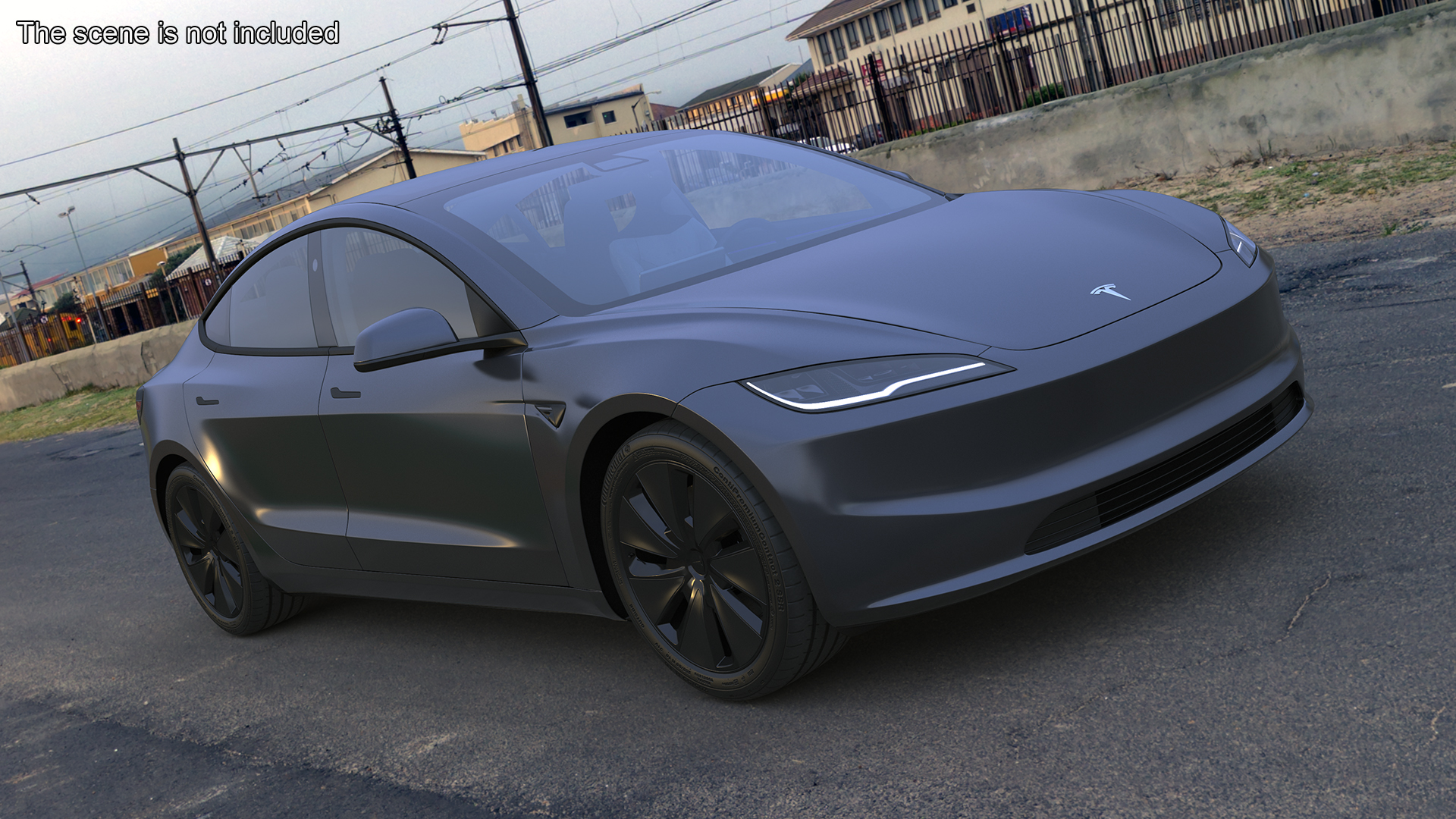 Tesla Model 3 2024 with Tesla Bot Rigged for Maya 3D model