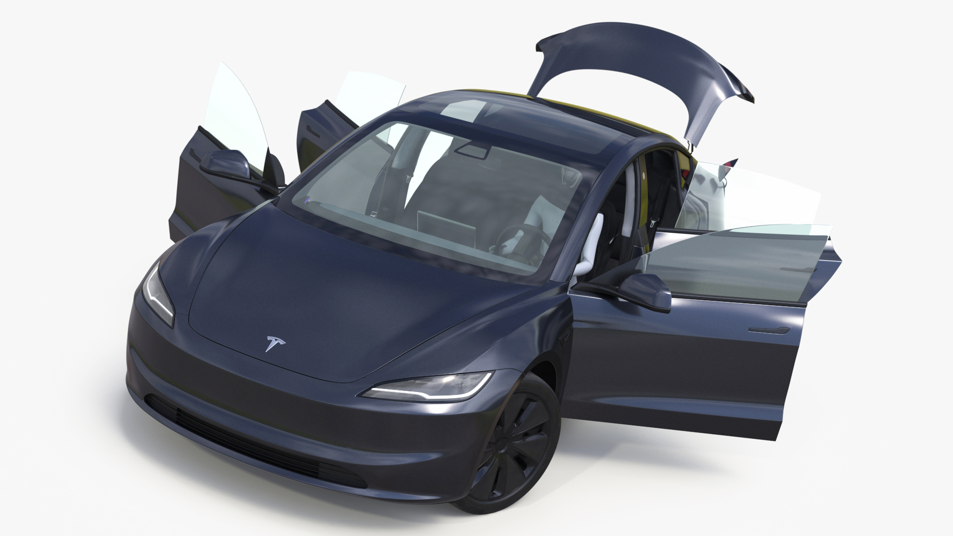 Tesla Model 3 2024 with Tesla Bot Rigged for Maya 3D model