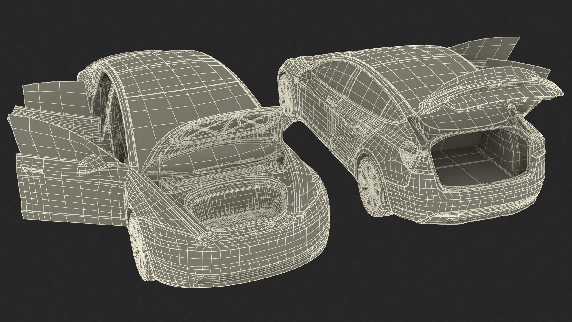 Tesla Model 3 2024 with Tesla Bot Rigged for Maya 3D model