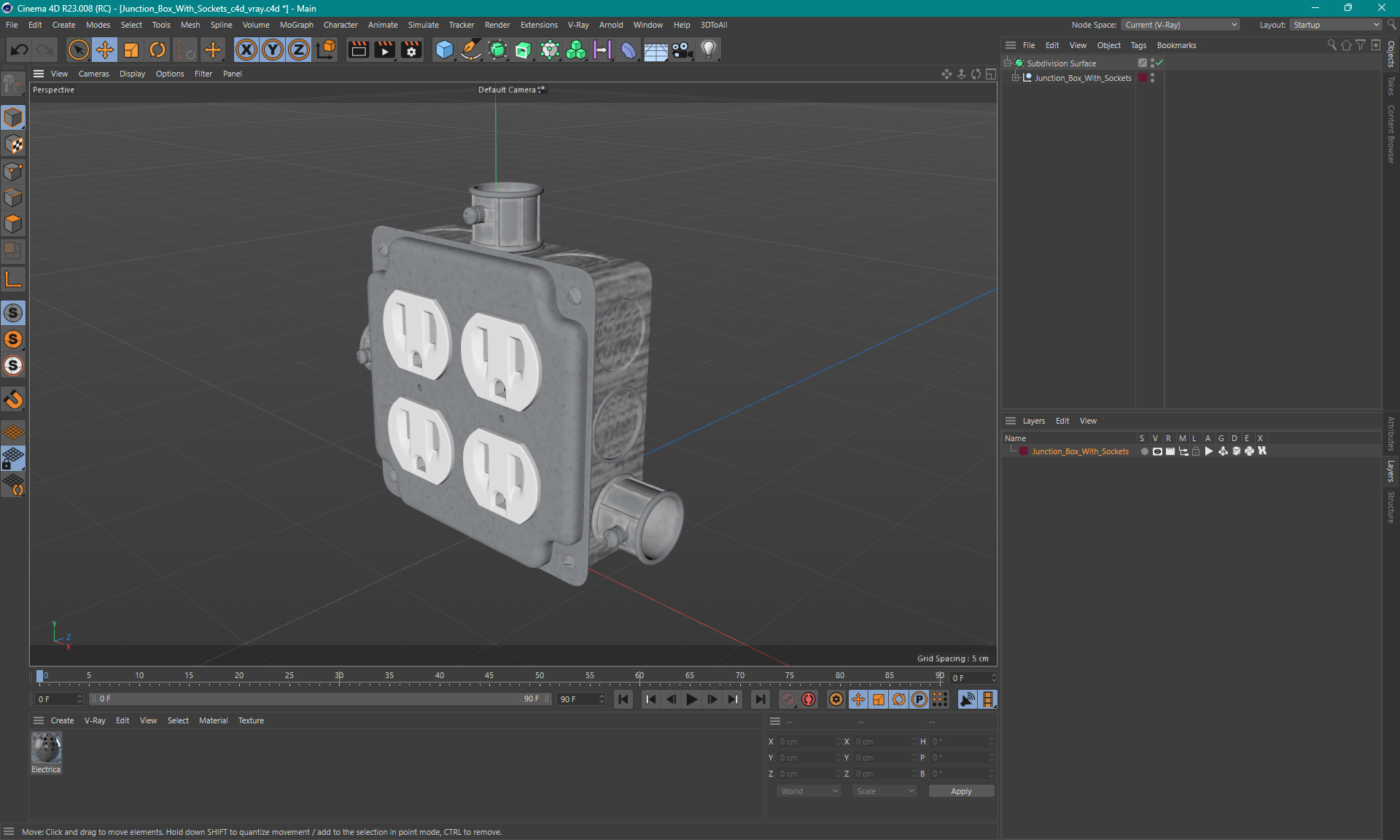 3D model Junction Box With Sockets