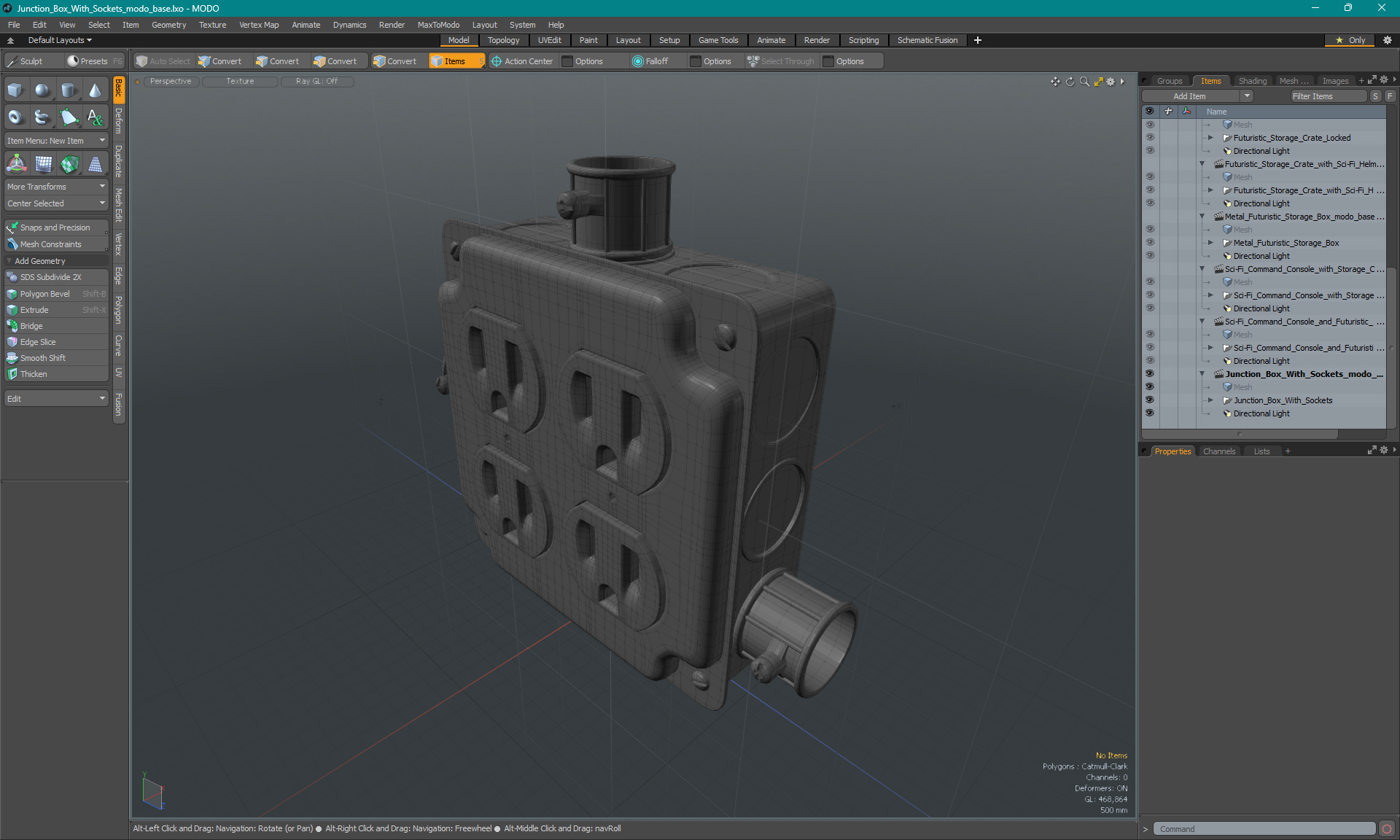 3D model Junction Box With Sockets