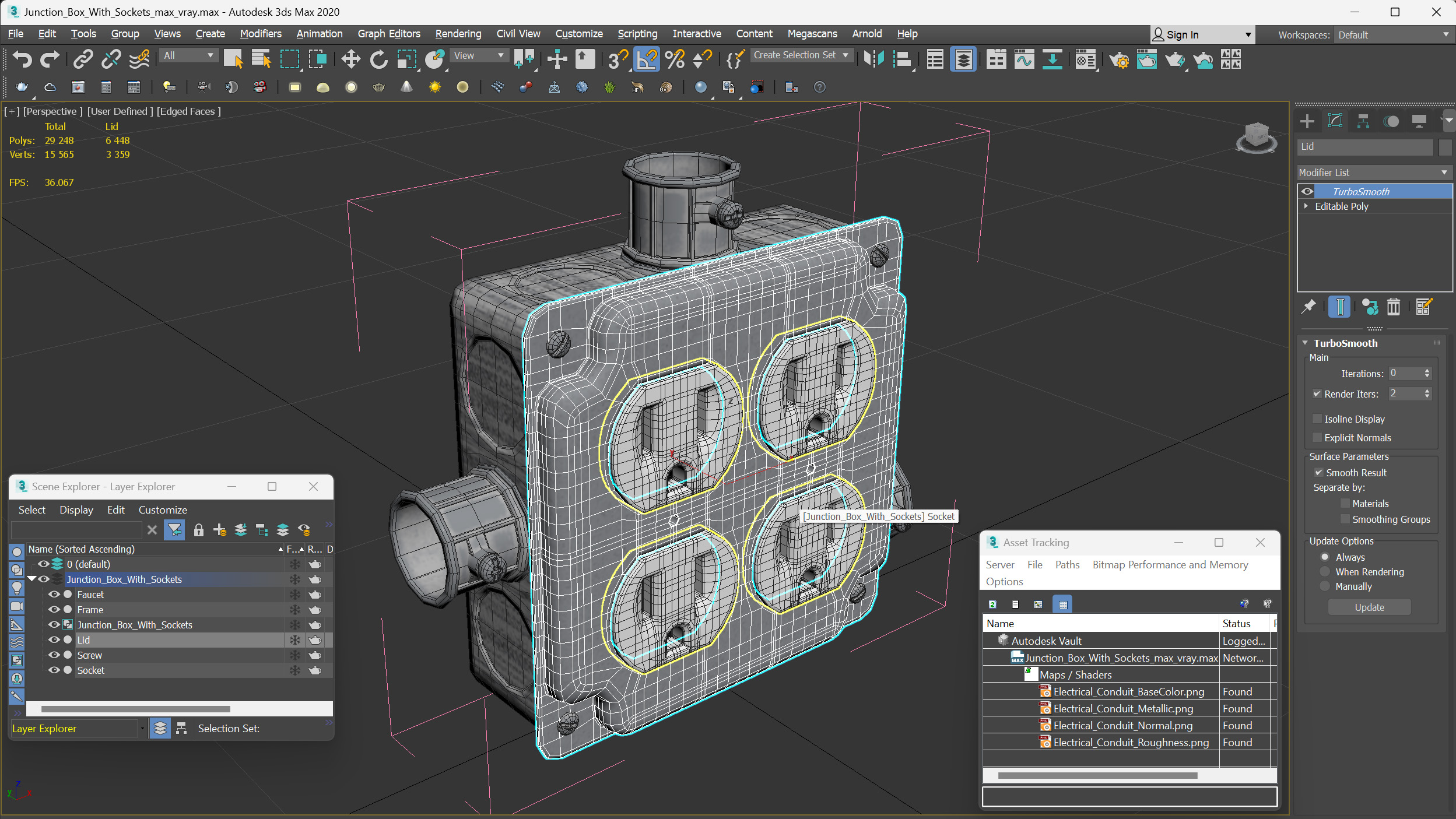 3D model Junction Box With Sockets