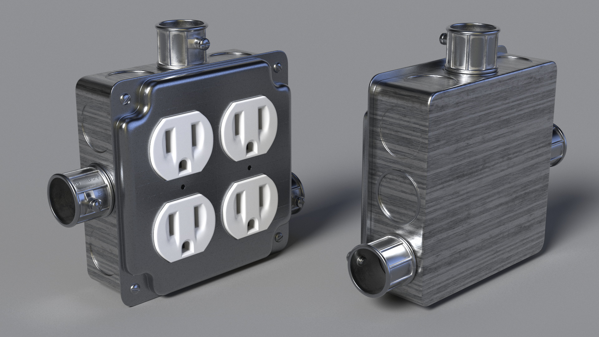 3D model Junction Box With Sockets