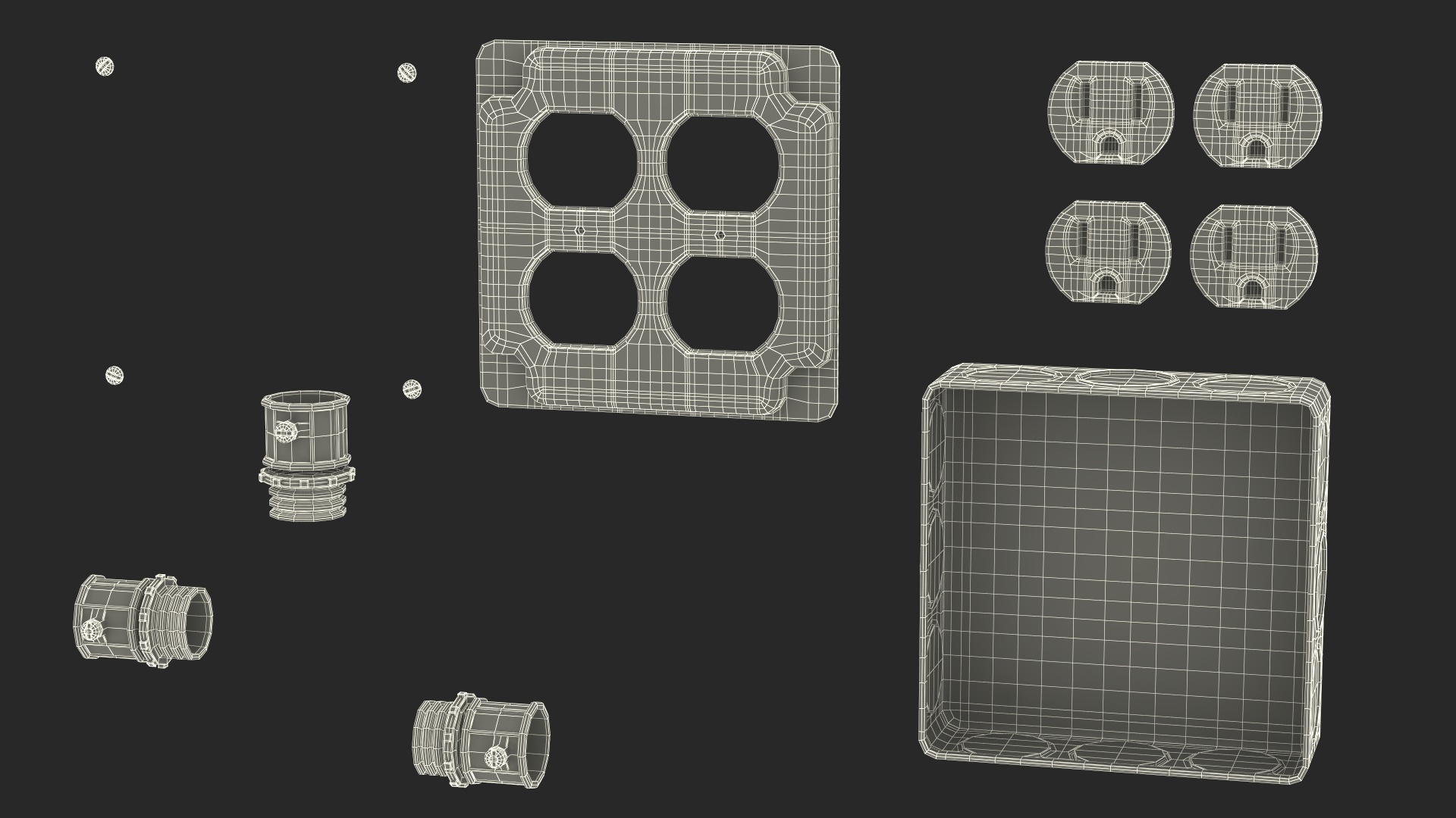 3D model Junction Box With Sockets