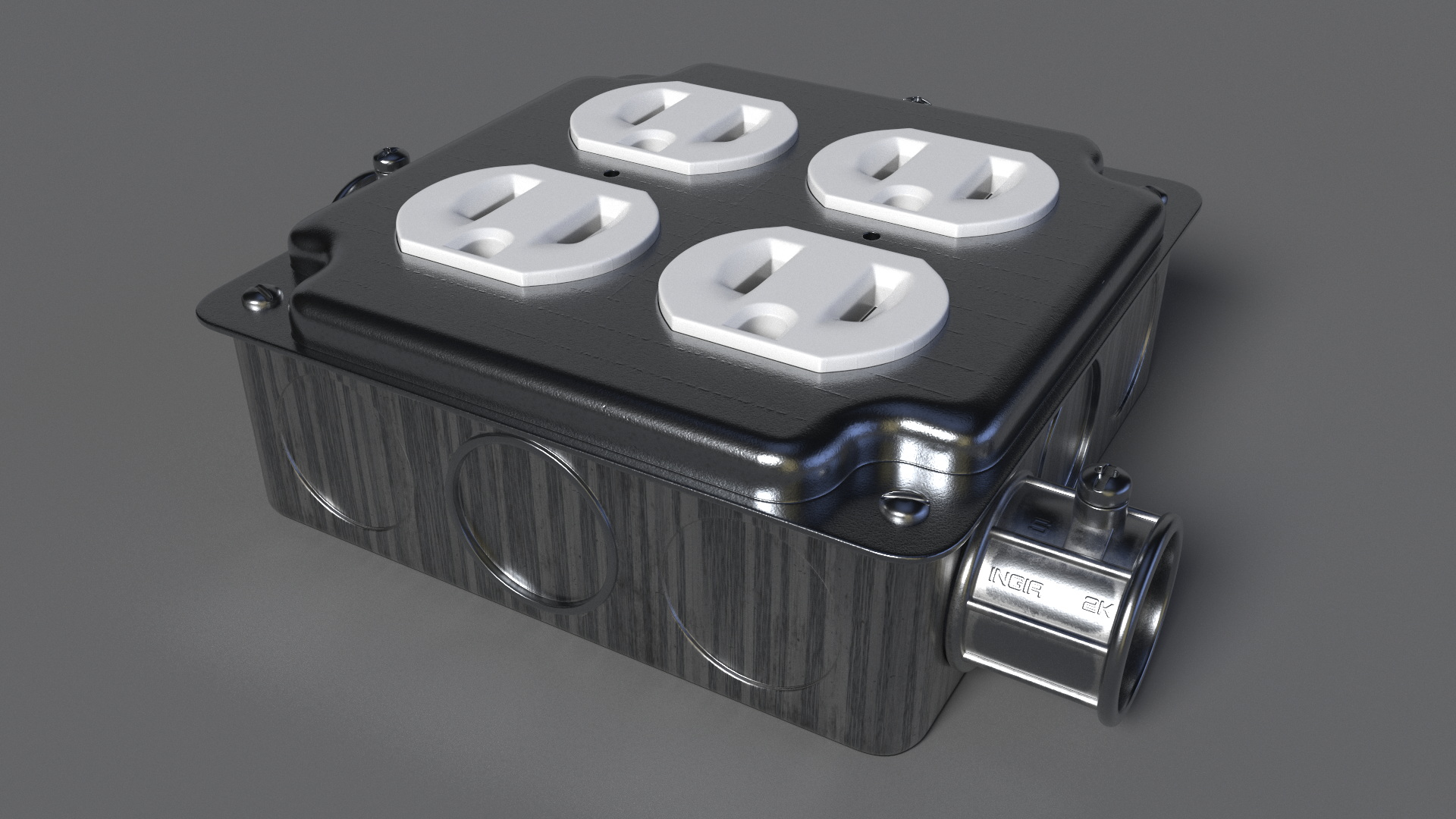 3D model Junction Box With Sockets