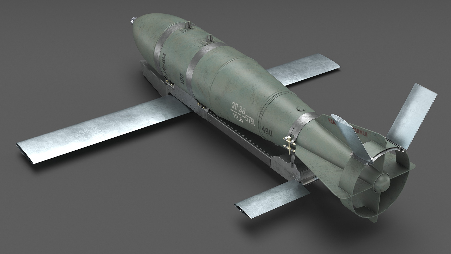 3D Russian FAB 500 M62 Air Bomb with UMPK model