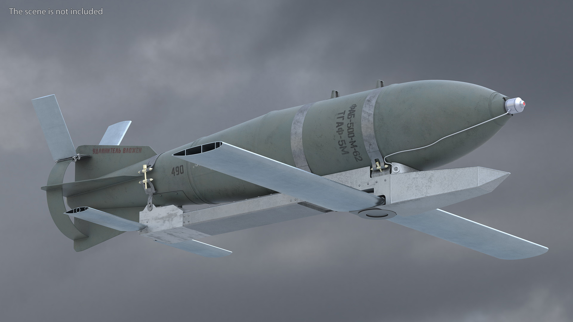 3D Russian FAB 500 M62 Air Bomb with UMPK model