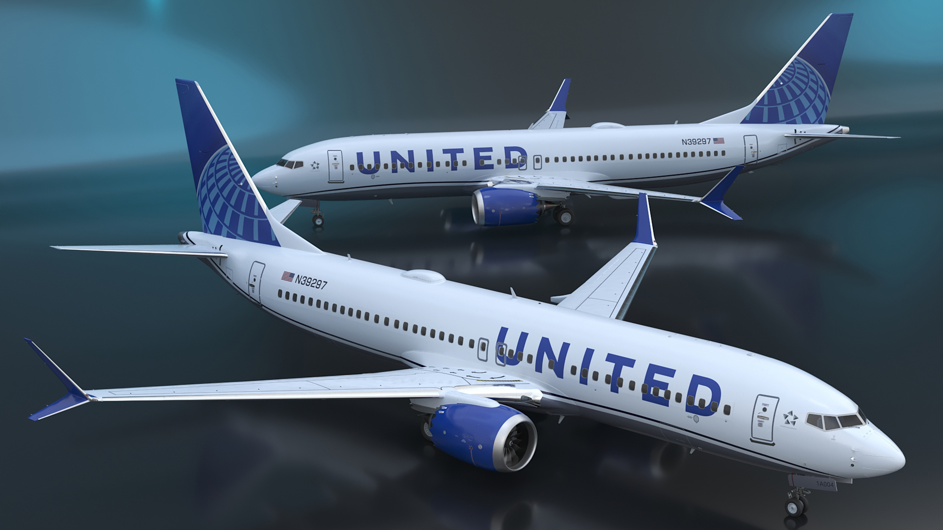 United Airlines Boeing 737 Max 8 3D