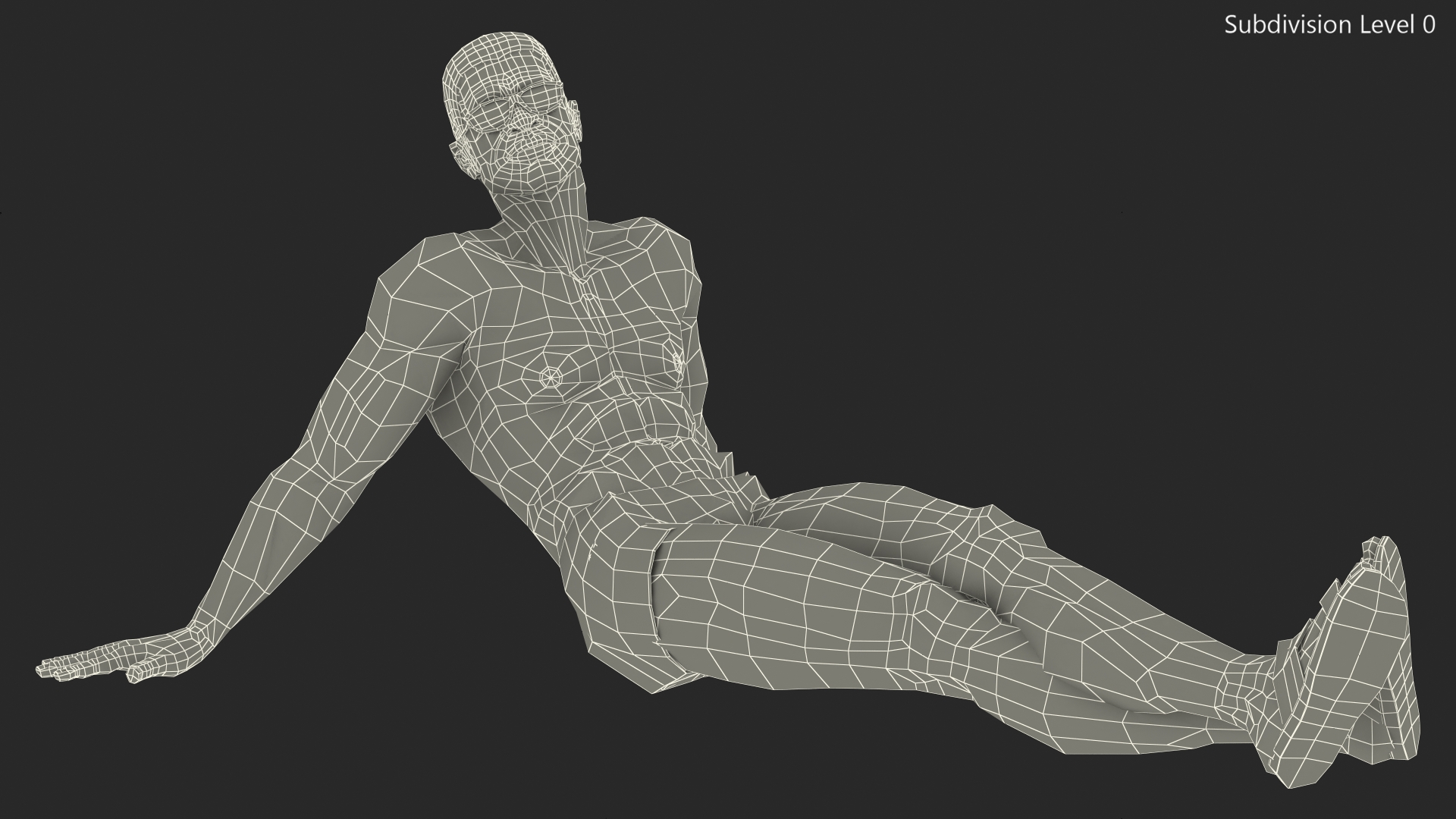 3D model Afro American Man in Swimwear Lying Pose